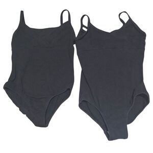Girls Black Dance Leotards 2 Pc Bundle